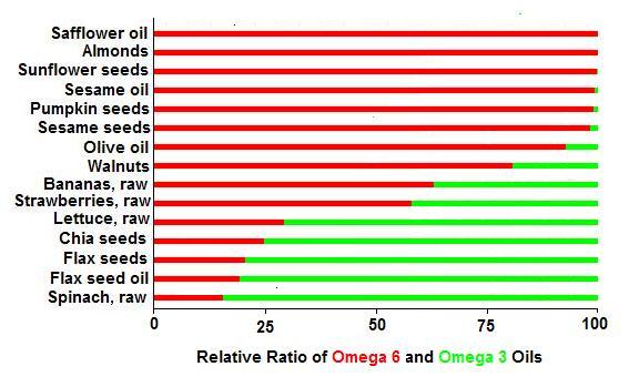 Omega 3 & Omega 6 Oils Relative Ratio